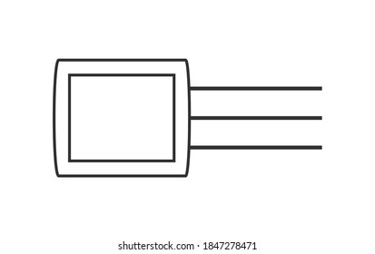 Icono vectorial de transistores electrónicos en estilo de contorno. Ilustración de símbolo de transistor aislada