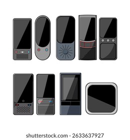 electronic translator set cartoon. language portable, speech text, software handheld electronic translator sign. isolated symbol vector illustration