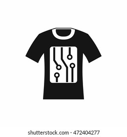 Electronic t-shirt icon in simple style isolated on white background
