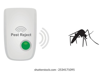 Electronic ultrasonic repeller. vector illustration