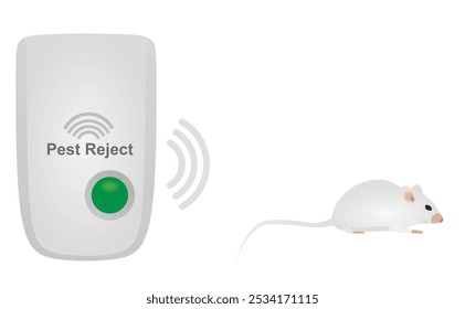 Electronic ultrasonic repeller. vector illustration