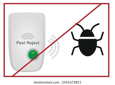Electronic ultrasonic repeller. vector illustration