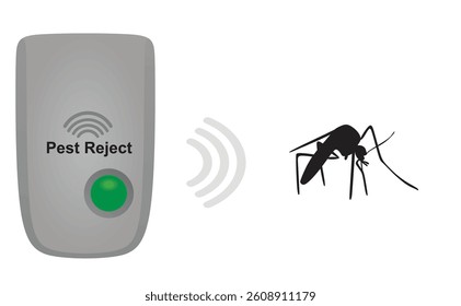 Electronic ultrasonic repeller. vector illustration