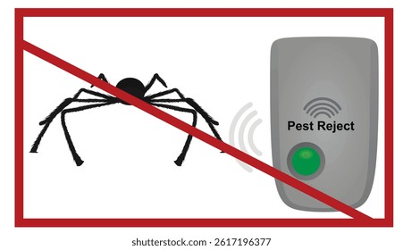 Electronic ultrasonic repeller. vector illustration
