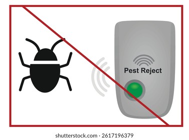 Electronic ultrasonic repeller. vector illustration