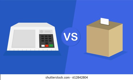 Electronic urn Brazilian vs paper vote urn -  illustration 