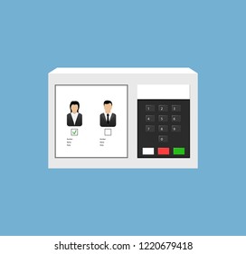 Electronic urn vector. Vote. The choice of the two candidates. Presidential election