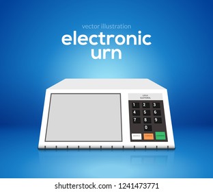 Electronic urn voting computer. Vector brazil choice president elections electronic voting urn design.