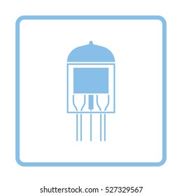 Electronic vacuum tube icon. Blue frame design. Vector illustration.