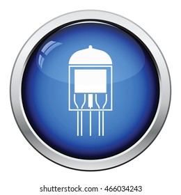 Electronic vacuum tube icon. Glossy button design. Vector illustration.