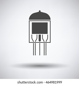 Electronic vacuum tube icon on gray background with round shadow. Vector illustration.