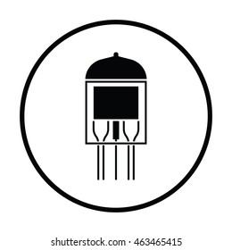 Electronic vacuum tube icon. Thin circle design. Vector illustration.
