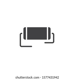 Electronic varistor vector icon. filled flat sign for mobile concept and web design. Capacitor, Resistor, semiconductor glyph icon. Symbol, logo illustration. Vector graphics