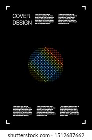 Electronic Vector Geometric Cover Design with Gradient and Abstract Lines and Figures for your Business. Poster Design with Hologram, Gradient Effect for Identity.