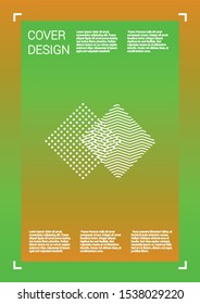 Electronic Vector Geometric Cover Design with Gradient and Abstract Lines and Figures for your Business. Cover Design with Hologram, Gradient Effect for Annual Report.