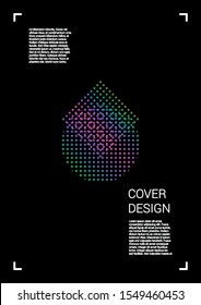 Electronic Vector Geometric Cover Design with Gradient and Abstract Lines and Figures for your Business. Catalog Design with Hologram, Gradient Effect for Event.