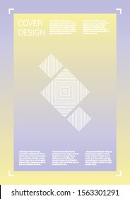 Electronic Vector Geometric Cover Design with Gradient and Abstract Lines and Figures for your Business. Layout Design with Hologram, Gradient Effect for Performance.