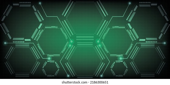 Electronic Vector Green Hexagon Graphic