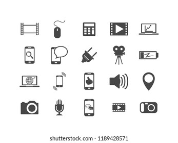 Electronic vector icon set