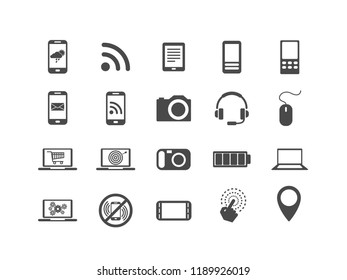 Electronic Vector Icon Set Stock Vector (Royalty Free) 1189926019 ...