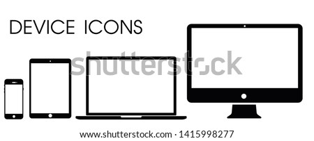 Electronic vector icons Modern technology, smartphones, tablets, computers and notebooks