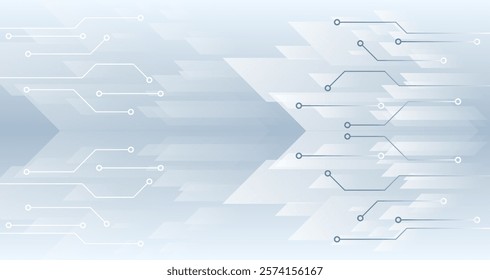 Electronic vector illustration. Abstract modern digital science technology futuristic circuit board. Cyber connection on the grey background. Hi-tech communication design.