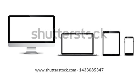 Electronic vector model Modern technology, smartphones, tablets, computers and notebooks