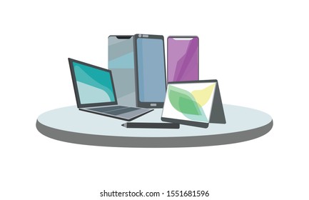 Electronic vector promotion concept for business advertisements.selling promotion.product promotion.onlline shooping