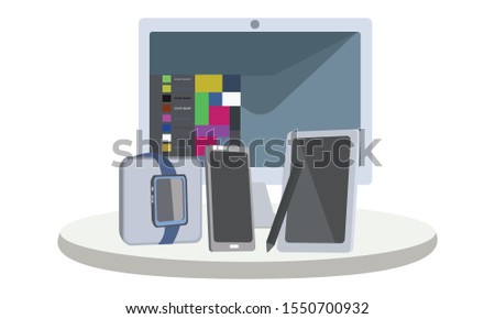 Electronic vector promotion concept for business advertisements.selling promotion.product promotion.onlline shooping