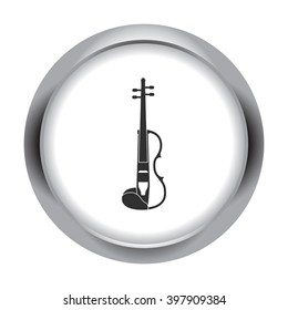 Electronic violin simple icon on round background