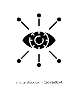 Electronic vision black icon, concept illustration, vector flat symbol, glyph sign.