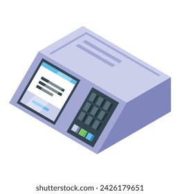 Electronic voiting device icon isometric vector. Election vote. Digital box