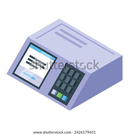 Electronic voiting device icon isometric vector. Election vote. Digital box