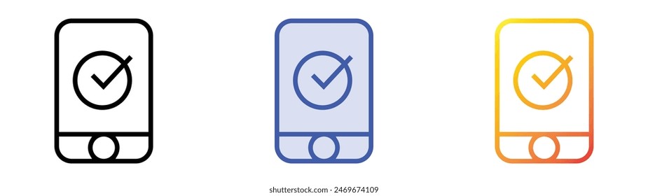 icono de voto electrónico. Diseño de estilo de relleno lineal, azul y degradado aislado sobre fondo blanco