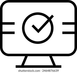 electronic vote icon. Thin linear style design isolated on white background