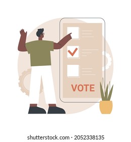 Electronic voting abstract concept vector illustration. Electronic election, online voting, e-voting system, government digital technology, internet ballot, campaign website abstract metaphor.