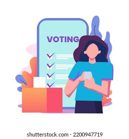 Electronic voting flat style illustration vector design