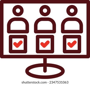 Electronic Voting Glyph Two Color Icon For Personal And Commercial Use.
