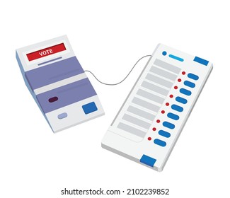 Electronic voting machine (EVM), for Election, Voter Verified Paper Audit (VVPAT) Vector illustration
