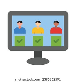 Electronic Voting Vector Flat Icon For Personal And Commercial Use.
