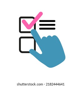 Electronic voting, Voter registration, vector icon