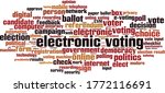 Electronic voting word cloud concept. Collage made of words about electronic voting. Vector illustration 