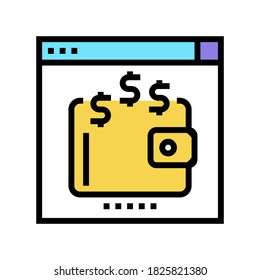 electronic wallet color icon vector. electronic wallet sign. isolated symbol illustration