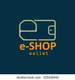 electronic wallet flat design vector design template