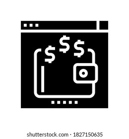 electronic wallet glyph icon vector. electronic wallet sign. isolated contour symbol black illustration