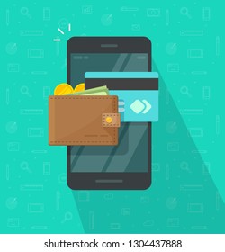 Electronic Wallet On Smartphone Vector Icon Stock Vector (Royalty Free)  1304437888 | Shutterstock