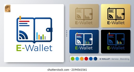 Electronic wallet vector illustration Logo design. Blank name for insert your Branding. Designed with examples for all kinds of applications. You can used for company, indentity, payment service.