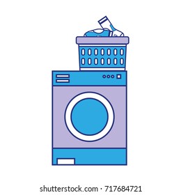 electronic washing machine and basket with dirty socks