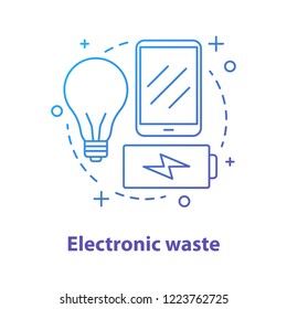 Electronic waste concept icon. WEEE idea thin line illustration. E-waste. Vector isolated outline drawing