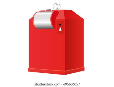 Electronic waste recycling, container, trash can isolated